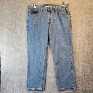 Lee Regular Fit Jeans Mens 38x30 Light Wash Denim Cotton‎ Straight Leg Pockets